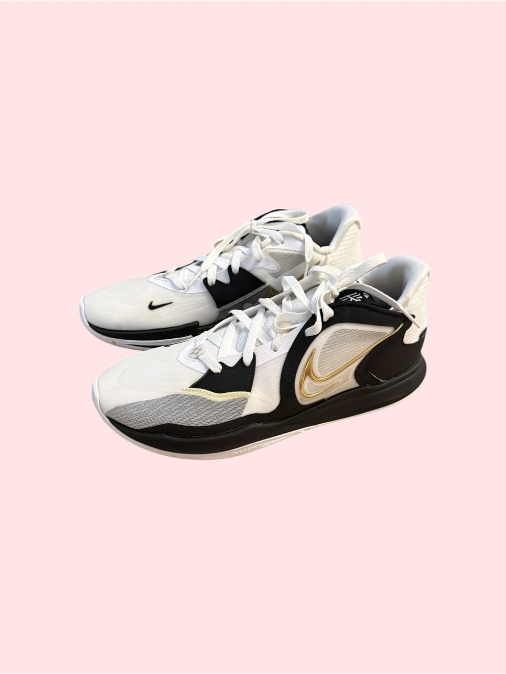 Nike Kyrie Low 5 White Black Metallic Gold Sneaker Men’s Size 11